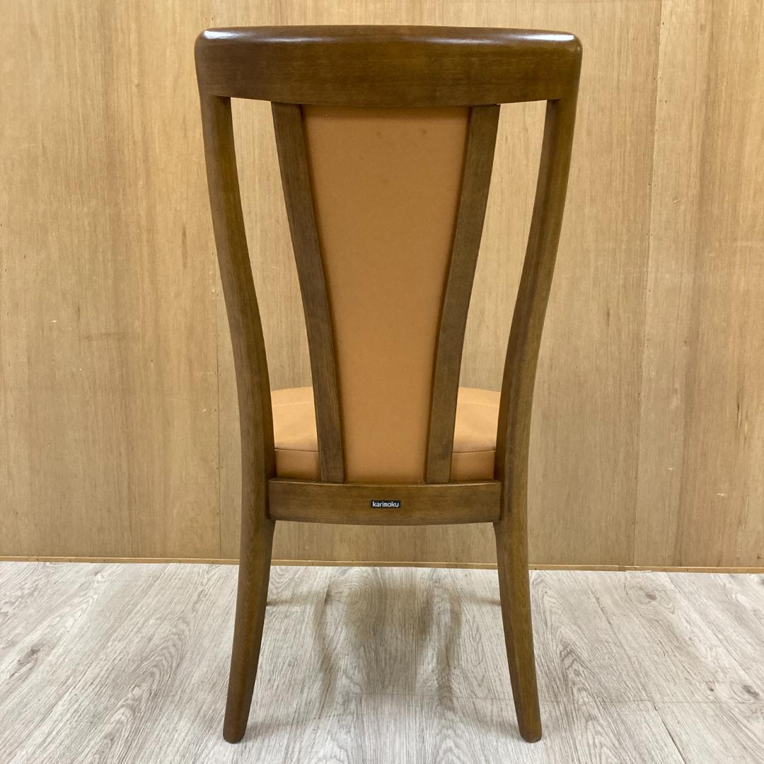 【カリモク】本革　ダイニングチェア　ハイバック　椅子　B