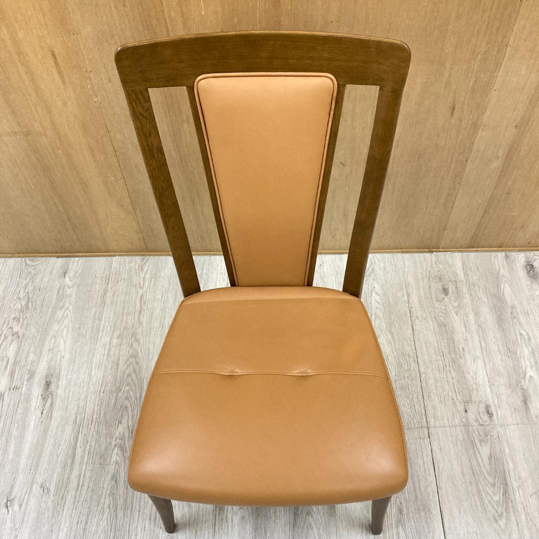 【カリモク】本革　ダイニングチェア　ハイバック　椅子　B