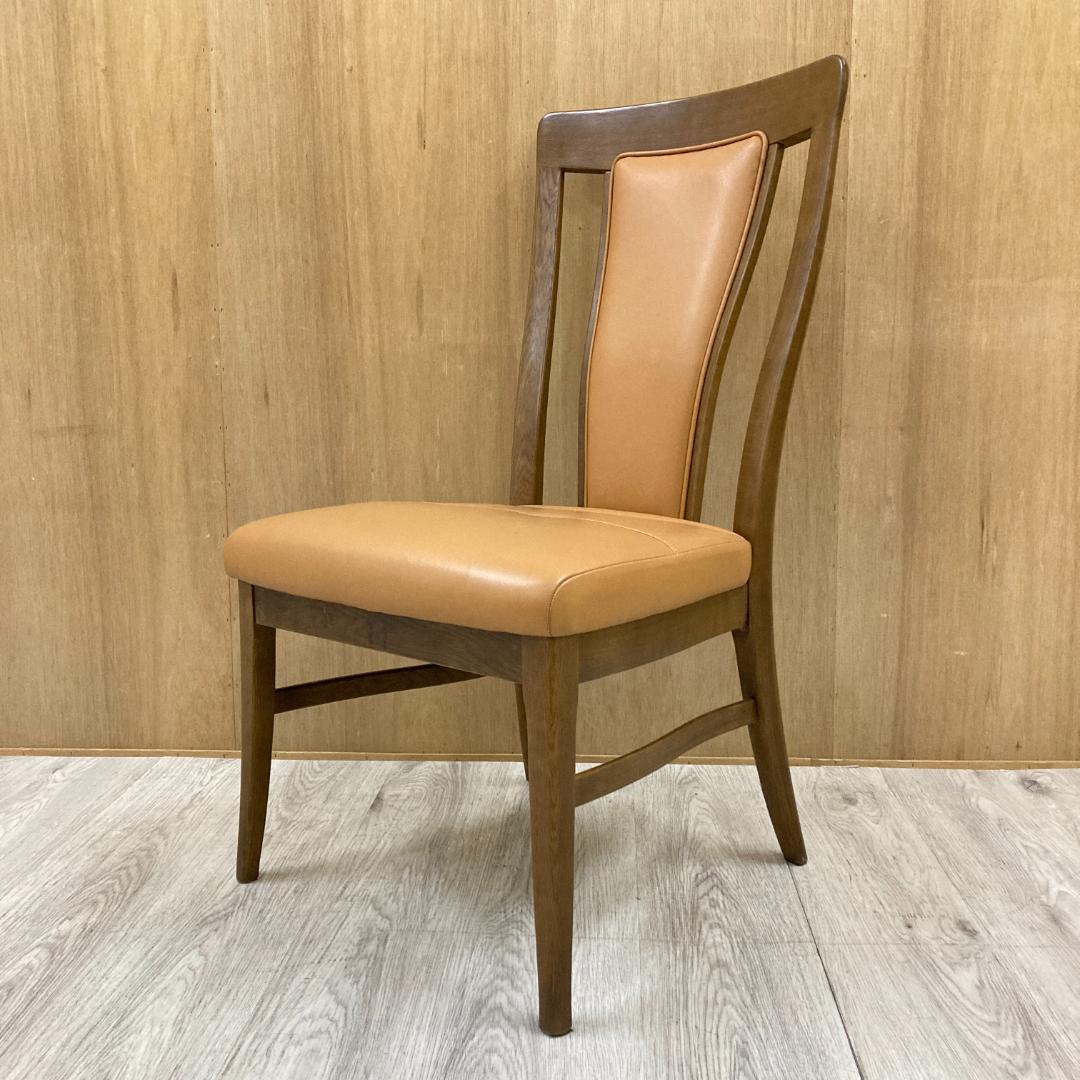 【カリモク】本革　ダイニングチェア　ハイバック　椅子　B