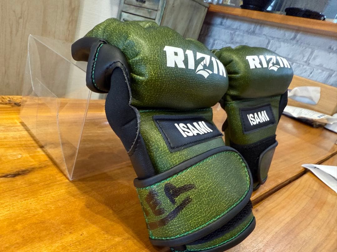 RIZIN オープンフィンガーグローブ XL ルイス・グスタボ　堀江圭功サイン入