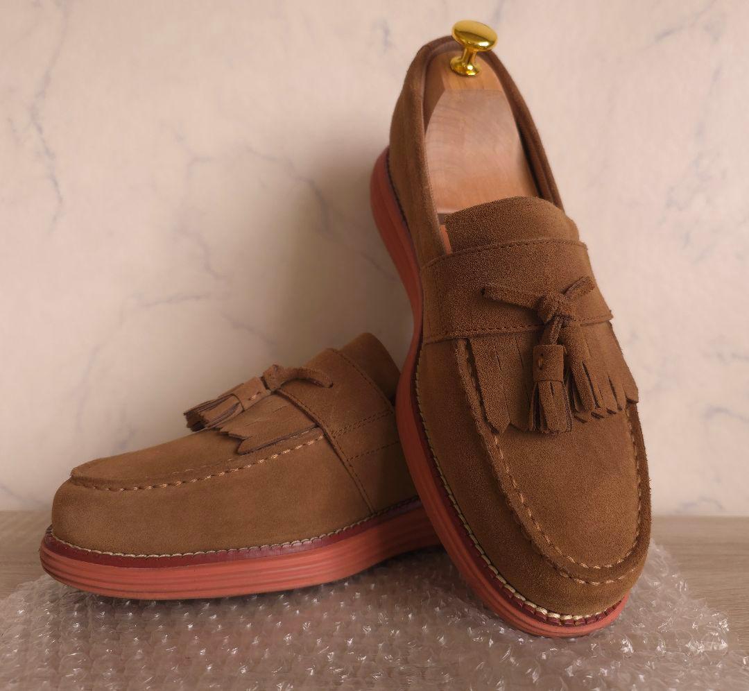 美品 コールハーン 希少な10周年モデル スエード タッセルローファー