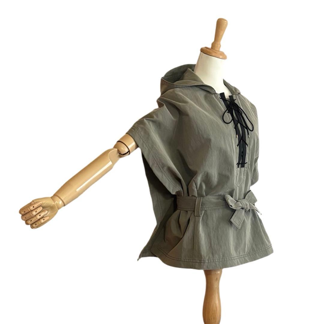 2点おまとめ【PINKO】 レースアップ 共布ベルト付き ポンチョ