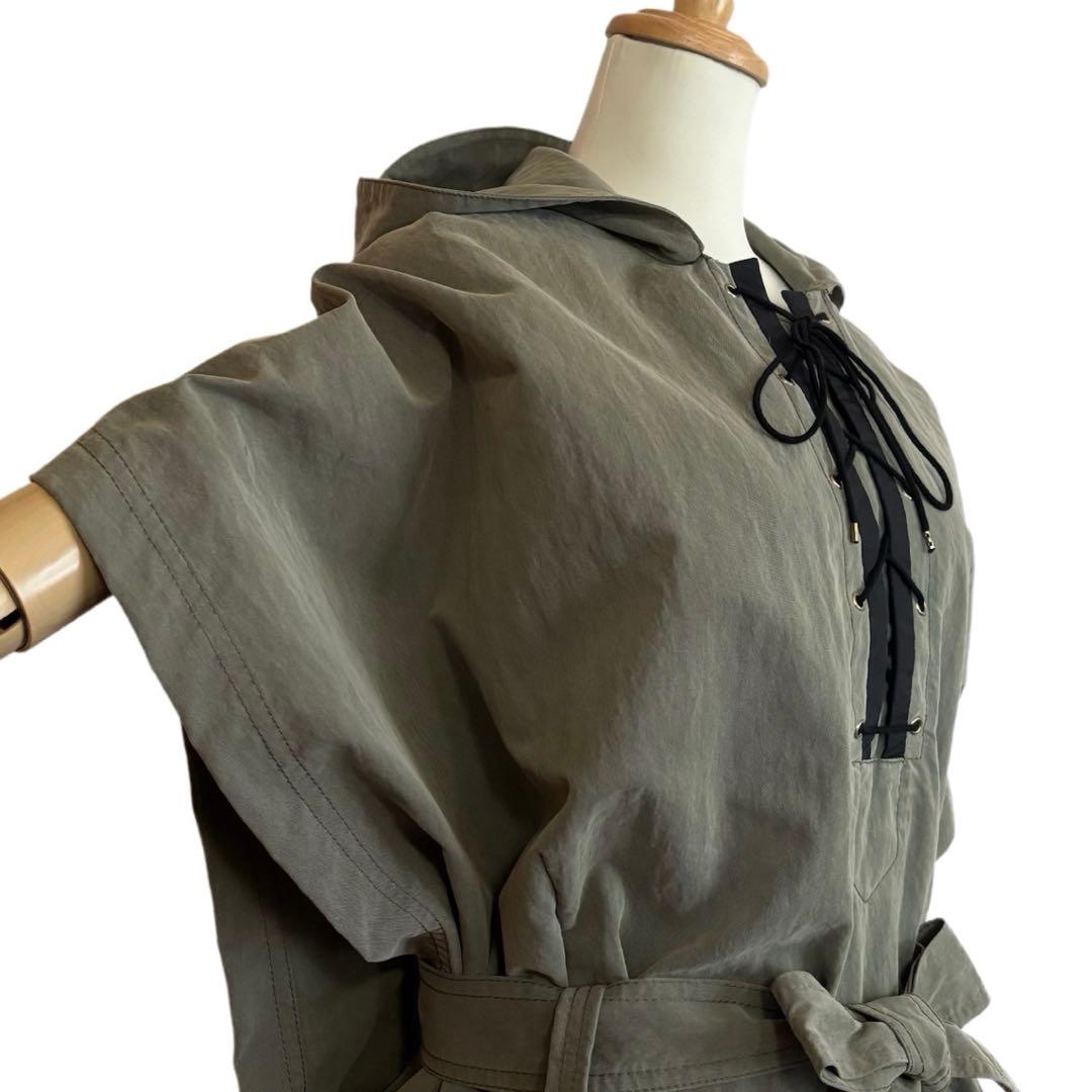 2点おまとめ【PINKO】 レースアップ 共布ベルト付き ポンチョ