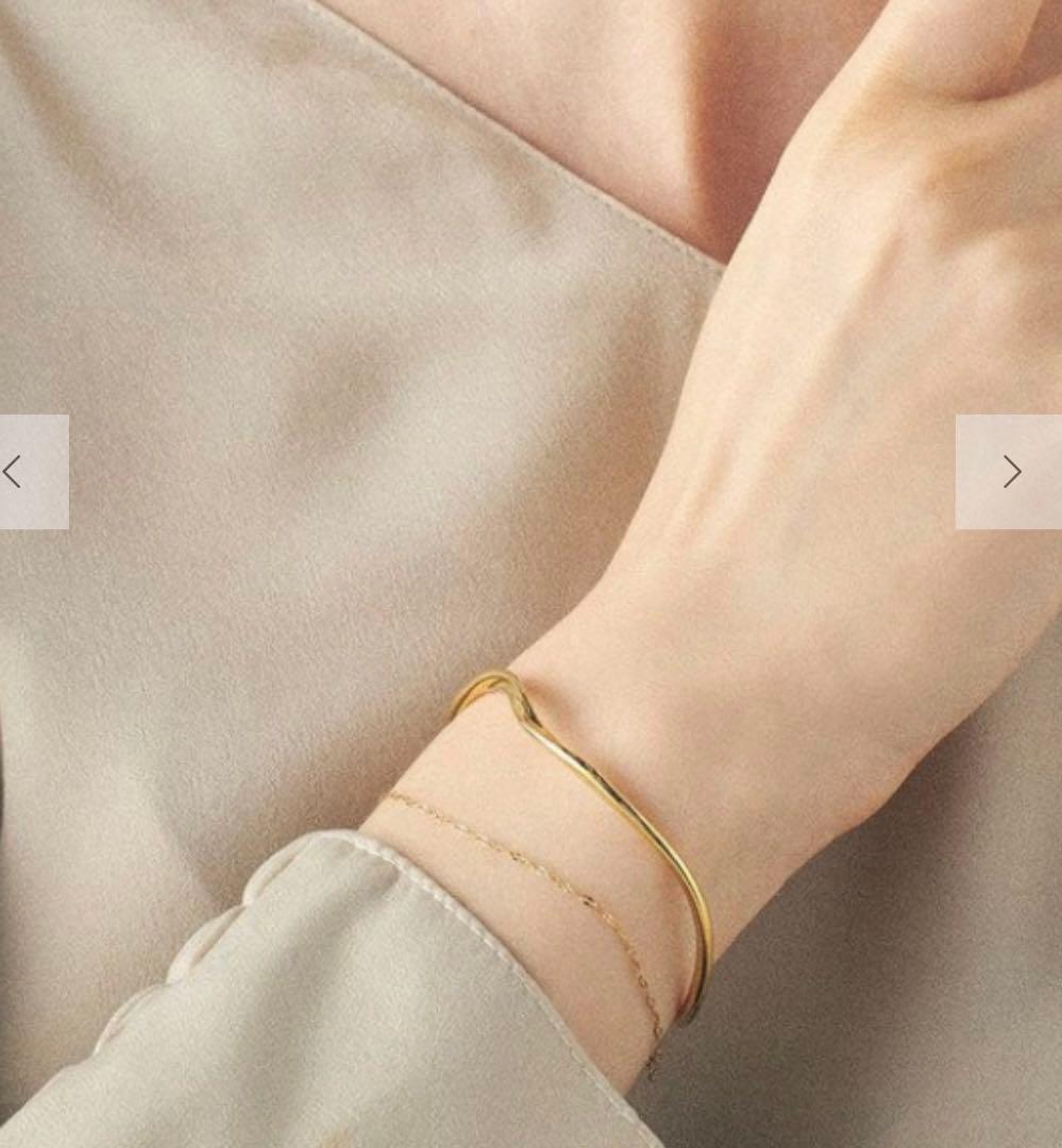 く*こ様 良品　ete ゴールドバングル チェーン付き