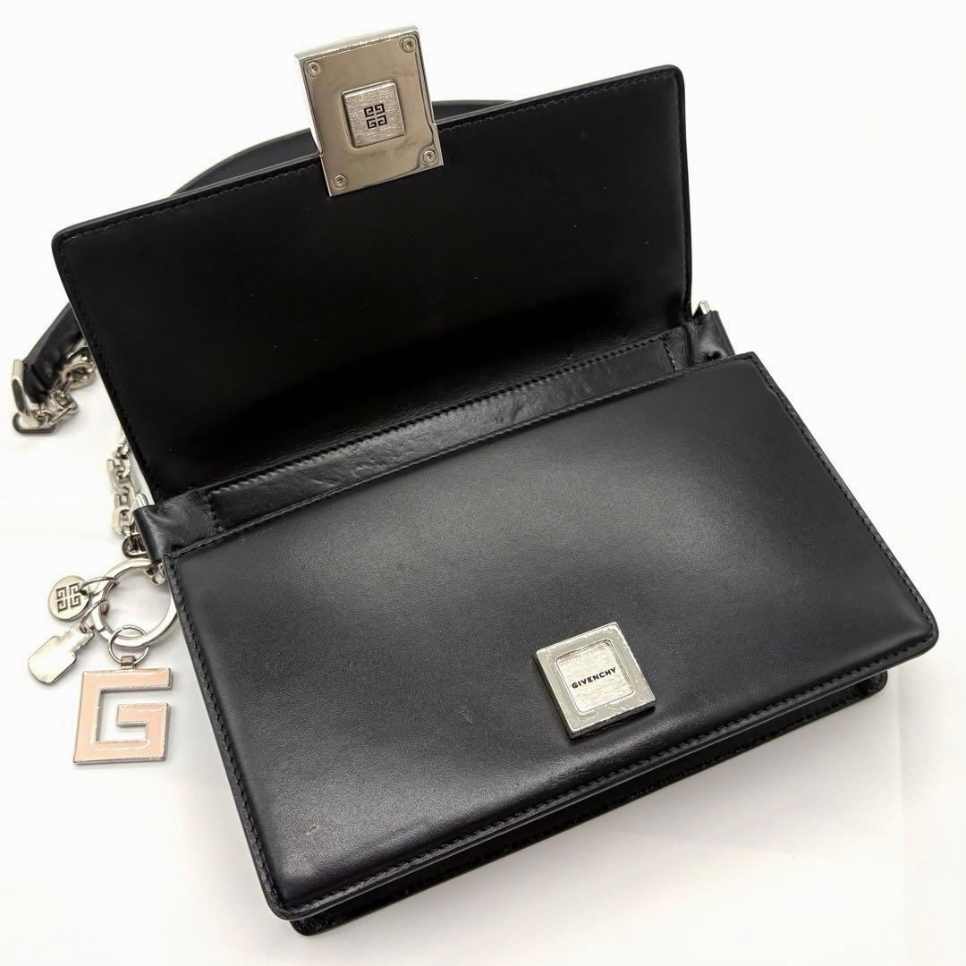 ジバンシィ レザー チェーンショルダーバッグ ブラック シルバー金具 正規品