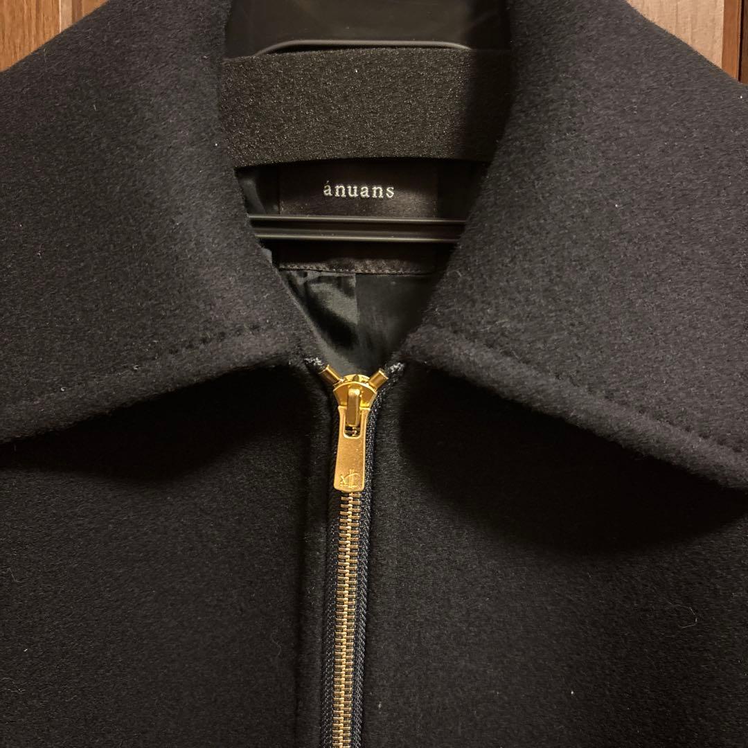❤️anuans❤️リバーウールショートコート　ネイビー