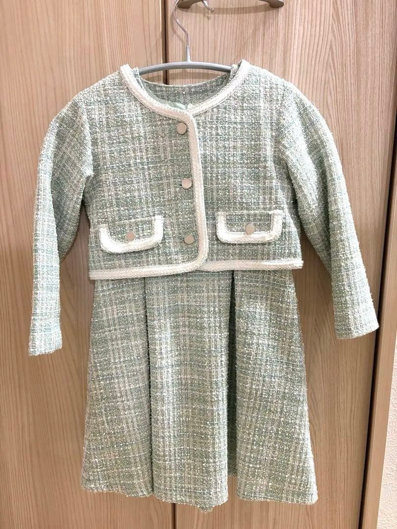 ミントグリーン ドレスとジャケットセット