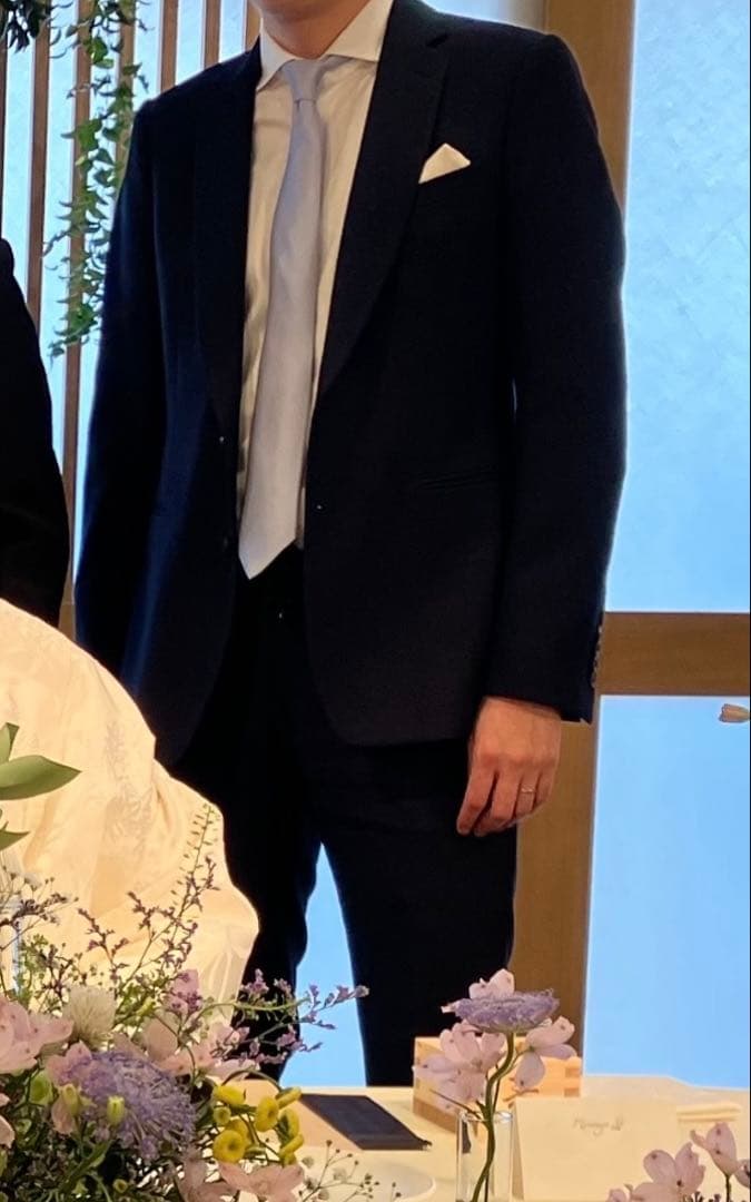 【美品】ドリスヴァンノッテン ウールスーツ 濃紺 48