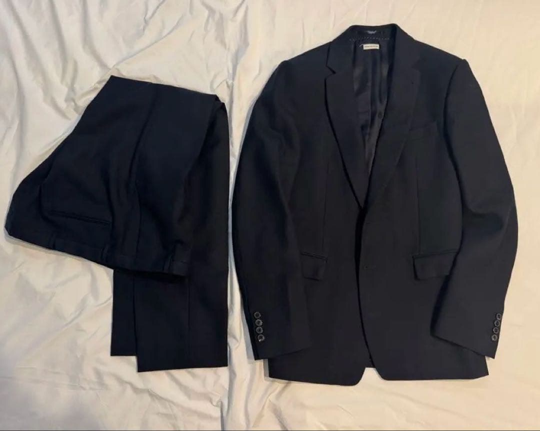 【美品】ドリスヴァンノッテン ウールスーツ 濃紺 48