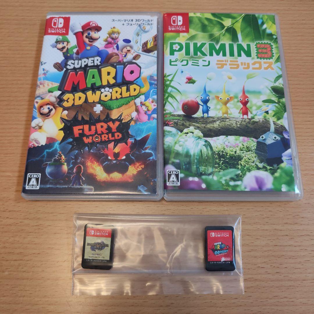 スーパーマリオ3Dワールド　ピクミン3 モンハン　マリオオデッセイ4本セット