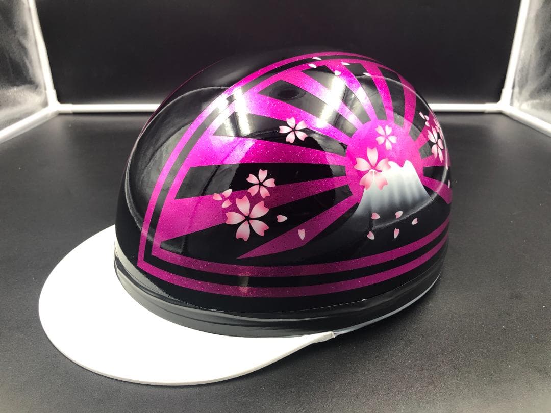 コルク半　カスタム　富士日章　マジック　ブラックピンク　ラメ　桜　高級クリヤ