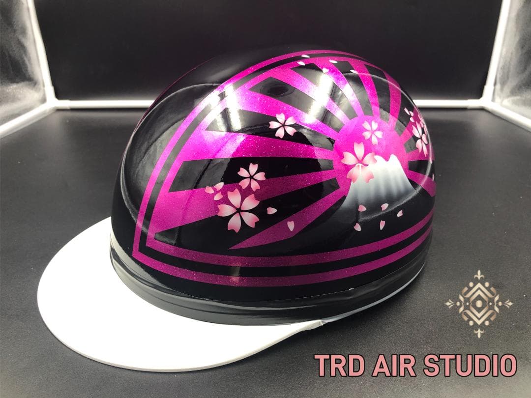 コルク半　カスタム　富士日章　マジック　ブラックピンク　ラメ　桜　高級クリヤ