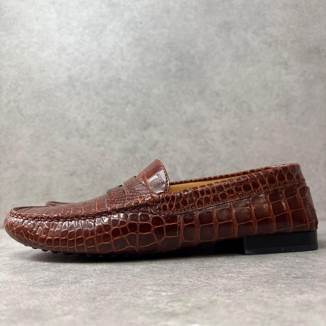 展示品希少！TOD'S トッズ　オールクロコダイル　最上級ドライビングシューズ