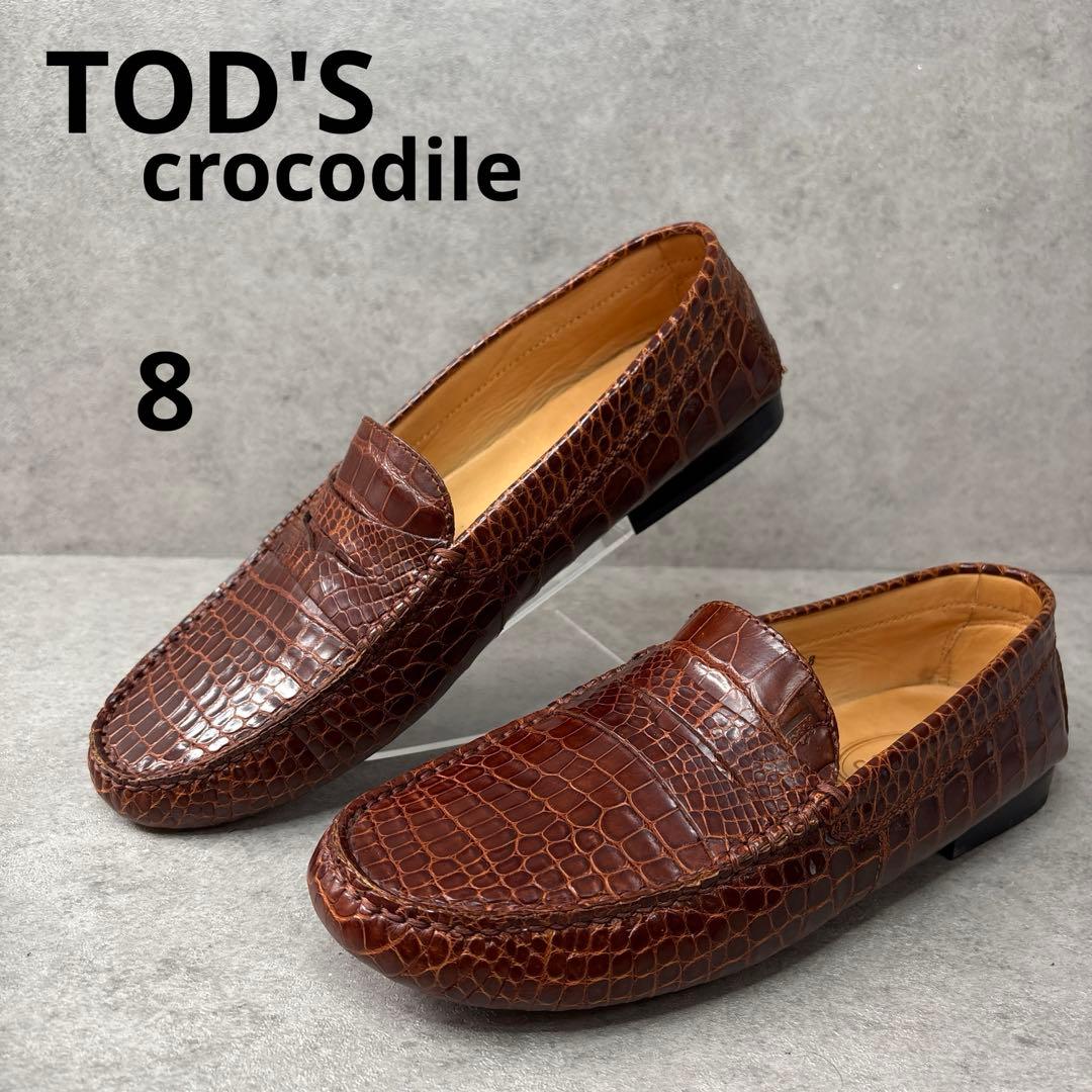 展示品希少！TOD'S トッズ　オールクロコダイル　最上級ドライビングシューズ
