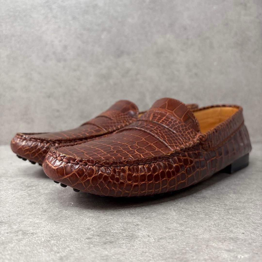 展示品希少！TOD'S トッズ　オールクロコダイル　最上級ドライビングシューズ