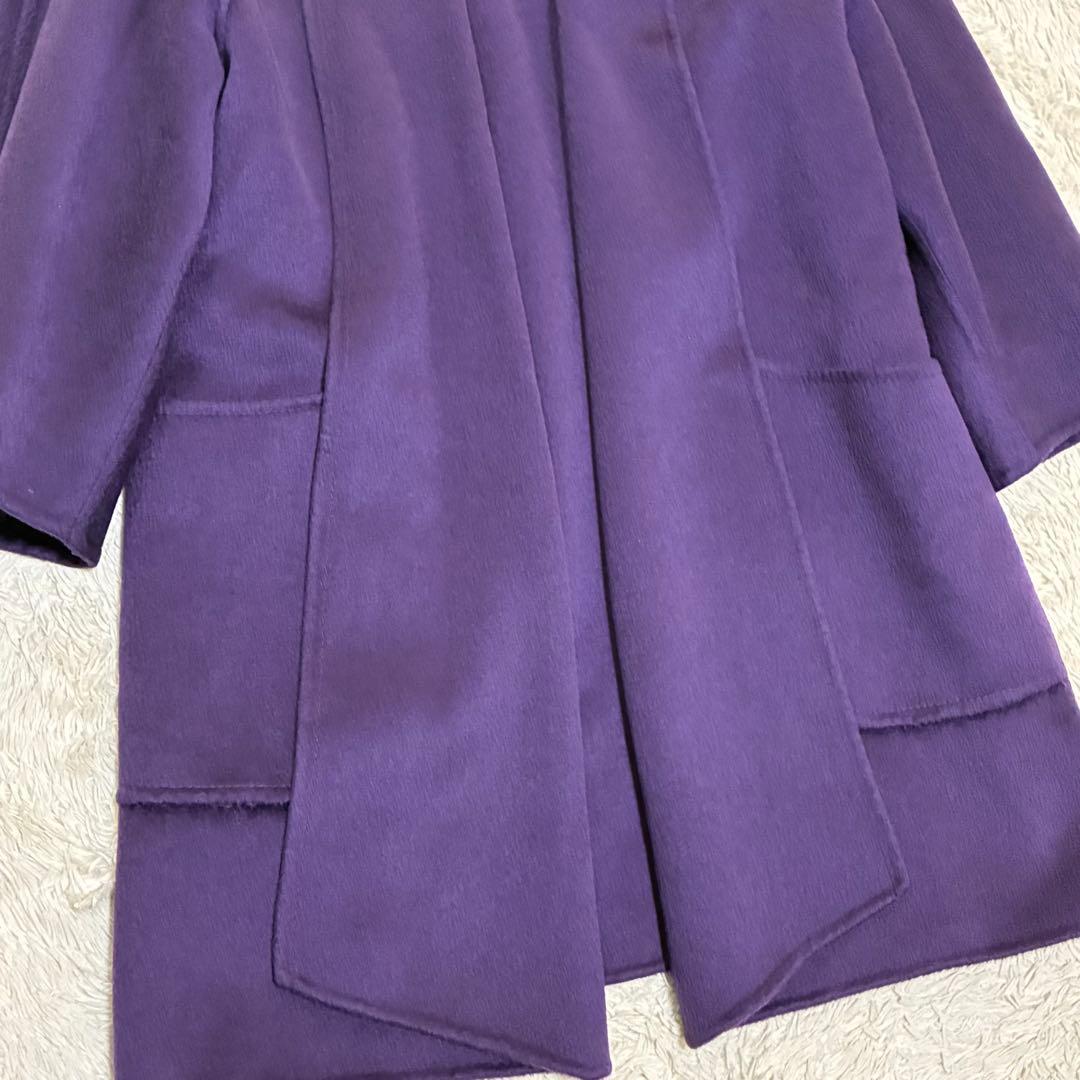 PIACENZA カシミヤ100% 女優襟 女優コート 紫 パープル 最高級