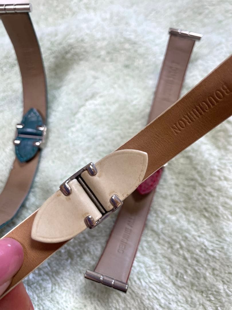 Boucheron リフレ　レザーベルトセット クロコダイル型押し　3点セット