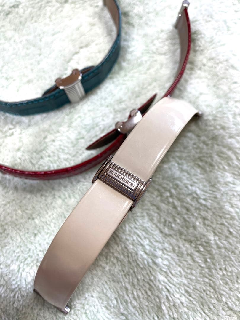 Boucheron リフレ　レザーベルトセット クロコダイル型押し　3点セット