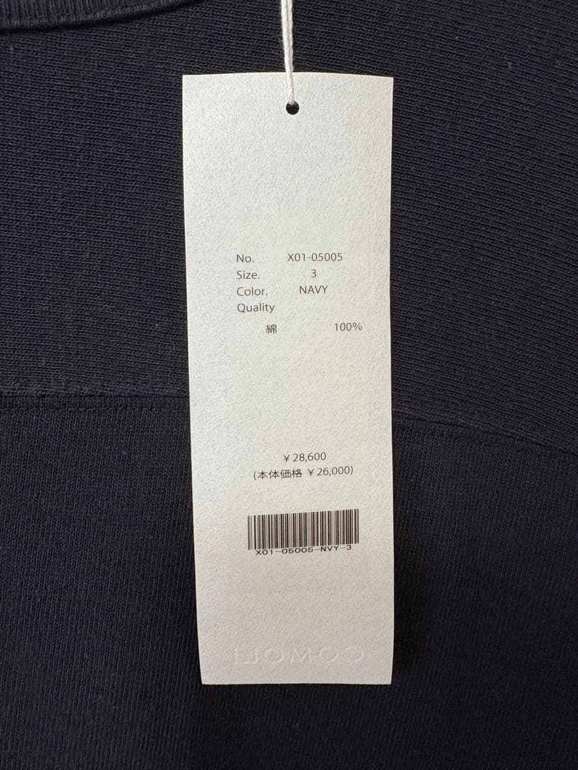 23SS COMOLI コモリ フットボールTシャツ [ネイビー]