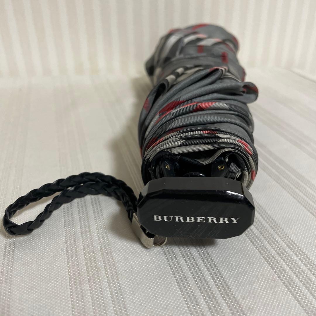 BURBERRY バーバリー 折りたたみ傘 グレー チェック