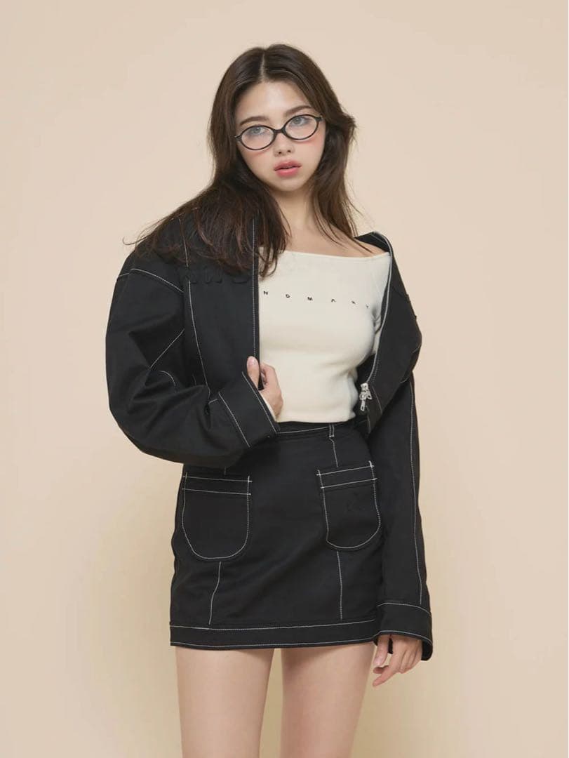 スカート andmary Harper twill mini skirt