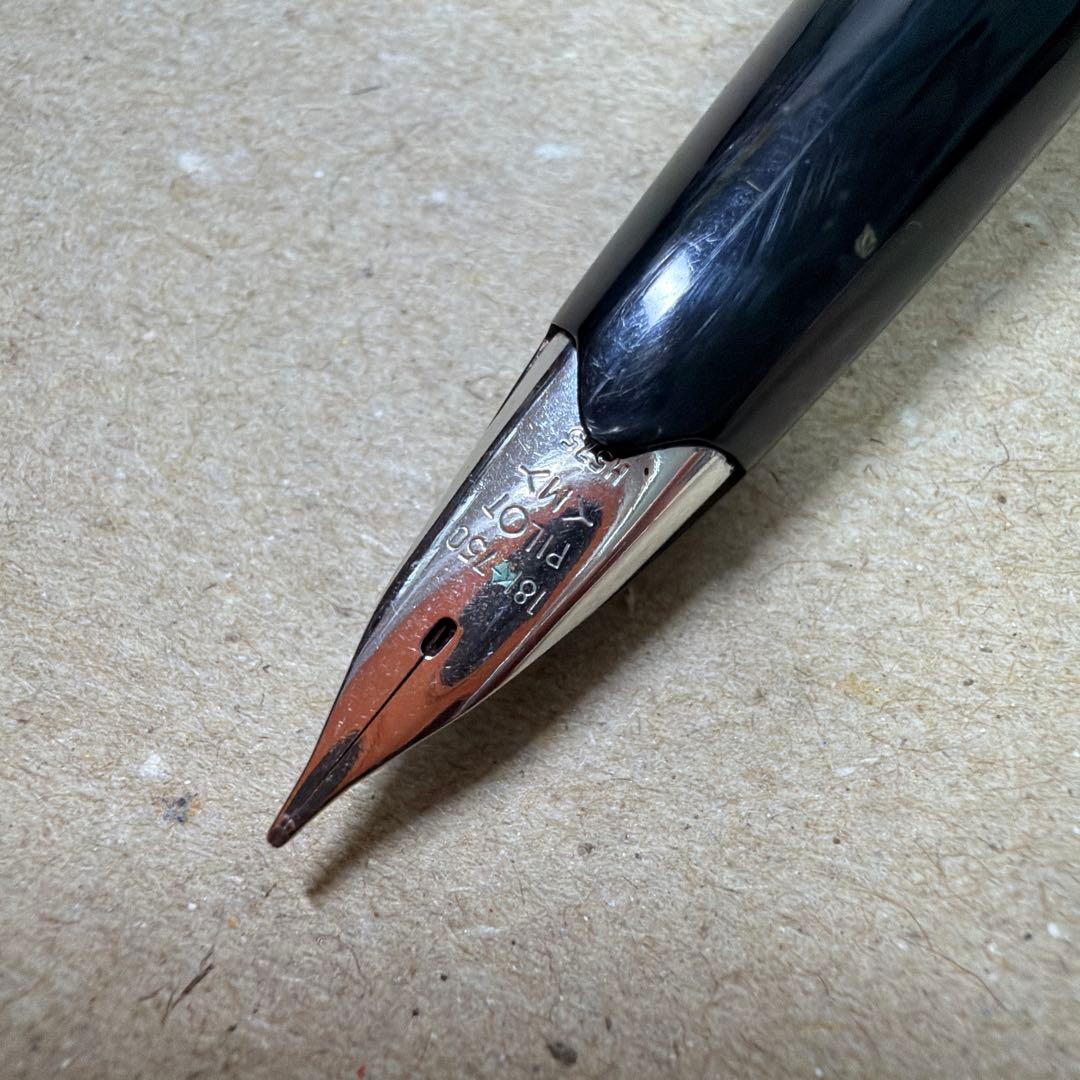 廃盤 パイロット Elite エリート 格子 万年筆 18K 750 M 蝕刻