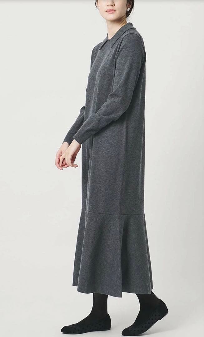 最終値下げ！美品　UNITED ARROWS ニットペプラム ロング ワンピース