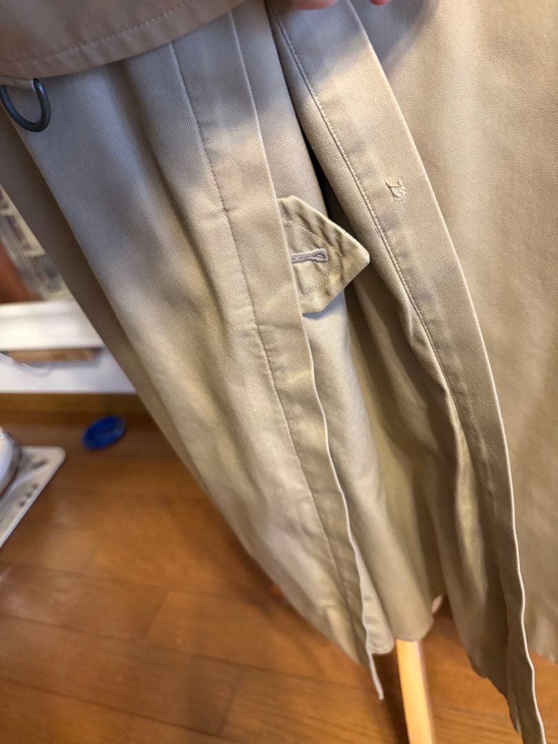 ち【美品バーバリー英国製トレンチコート 】マキシ丈ハニーベージュベルト付き