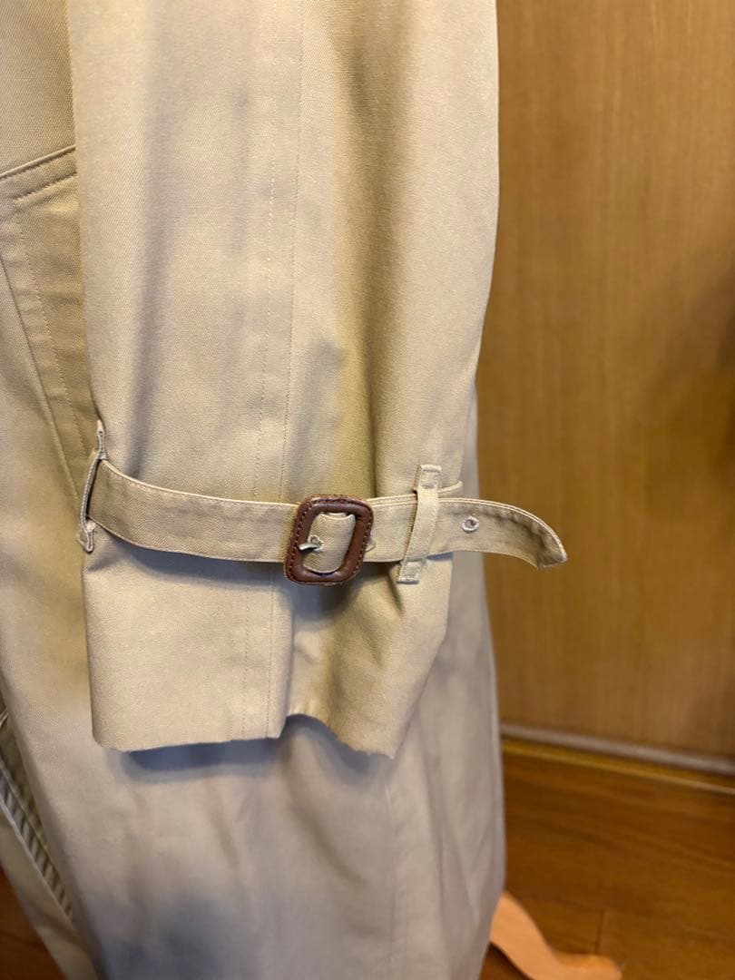 ち【美品バーバリー英国製トレンチコート 】マキシ丈ハニーベージュベルト付き