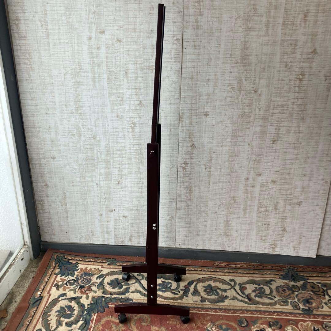 北欧レトロ 塩川光明堂 木製 キャスター付き スタンドミラー 姿見 全身鏡