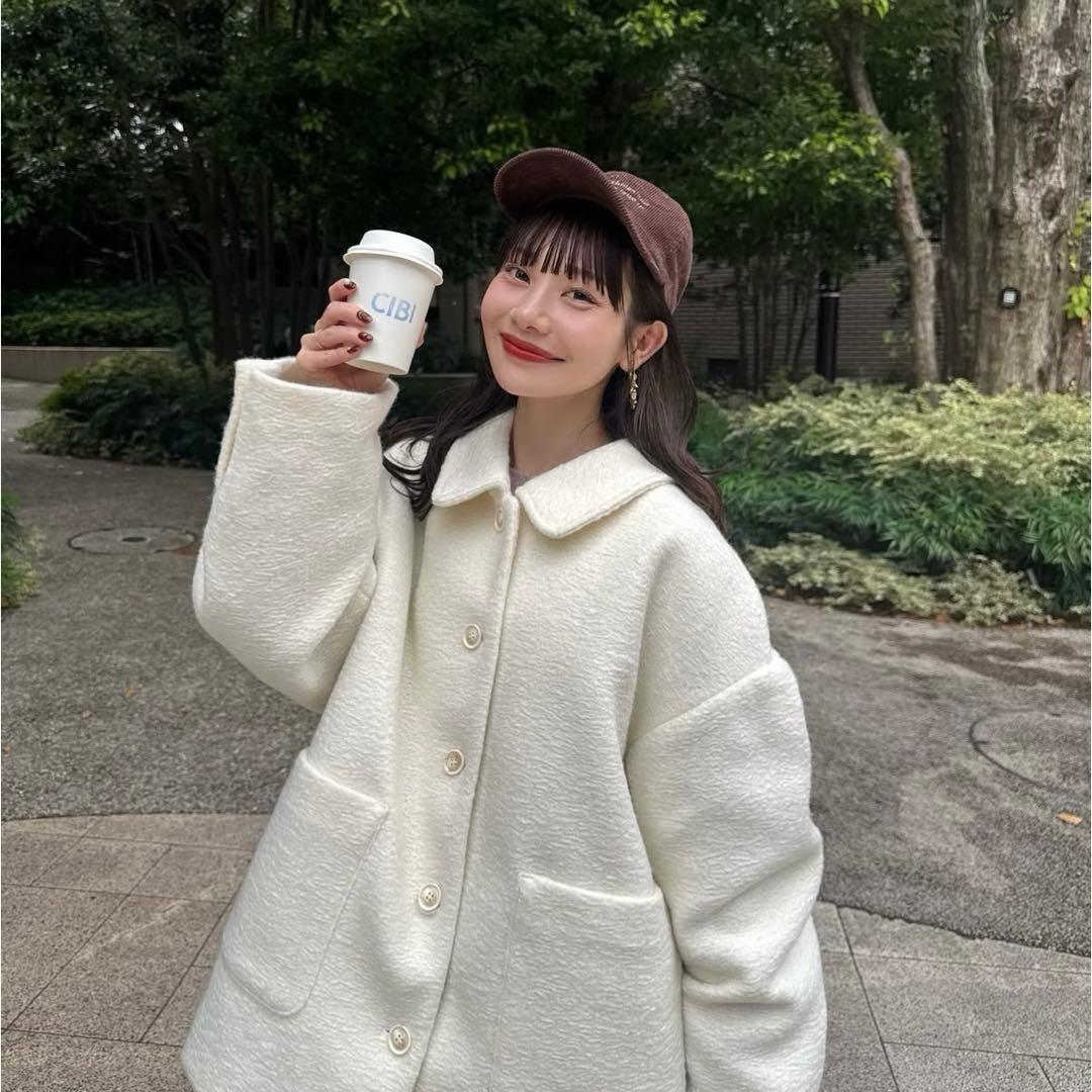 【新品未使用】hinari ジャギーコート