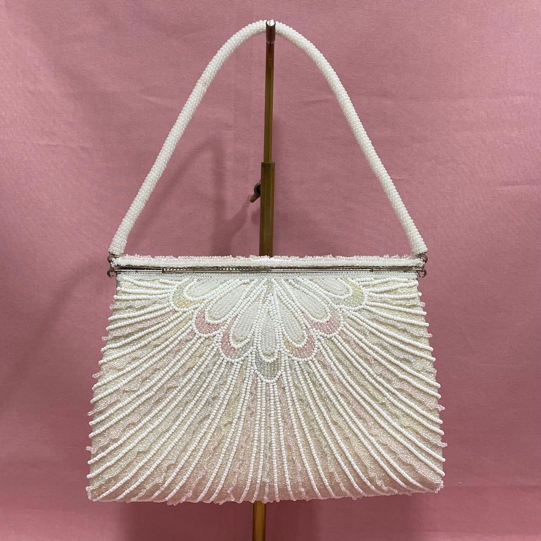 希少　貴重　はしもと　ビーズバッグ　ハンドバッグ　ガラスビーズ　FB-408共