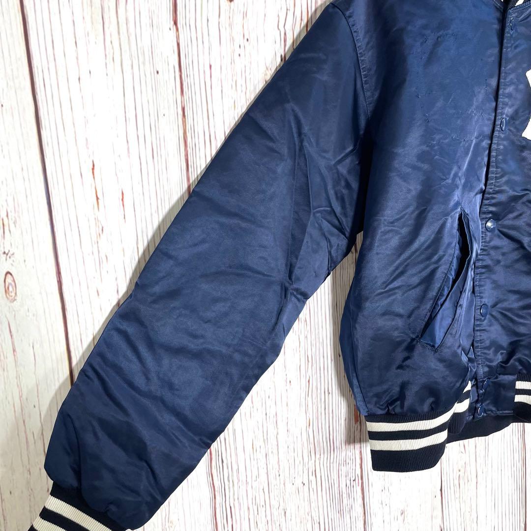 【希少】MLB スターターブルゾンスタジャンジャケットヤンキースネイビー　刺繍