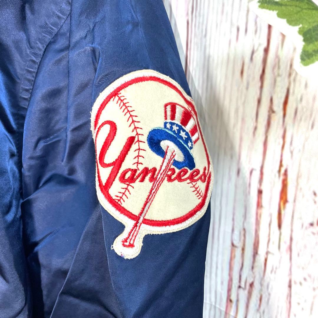 【希少】MLB スターターブルゾンスタジャンジャケットヤンキースネイビー　刺繍