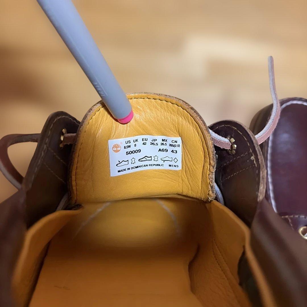 Timberland クラシックラグ 3アイ モカシン バーガンディ 26.5