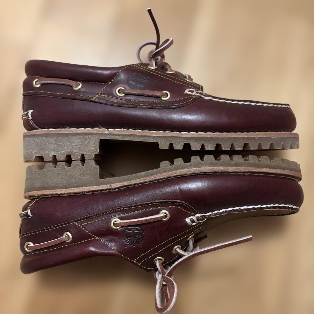 Timberland クラシックラグ 3アイ モカシン バーガンディ 26.5