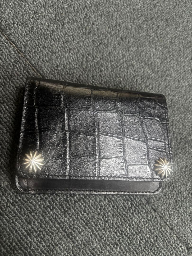 クロコダイル 型押し　トラッカーウォレット