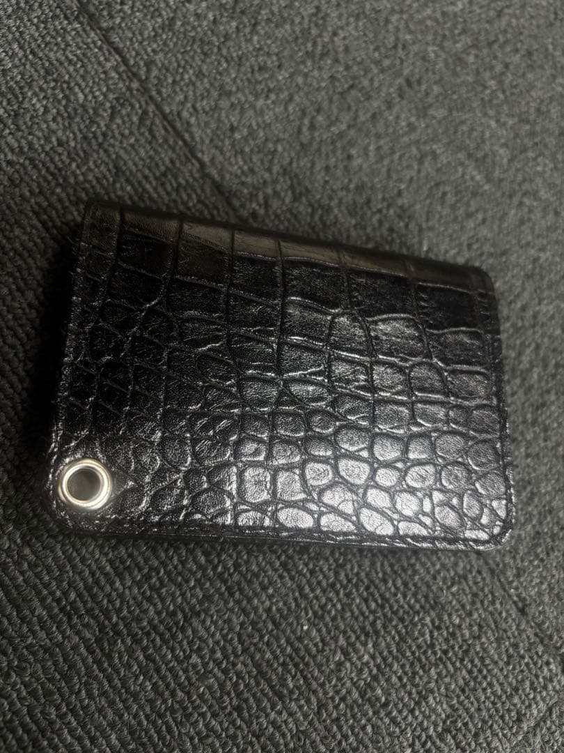 クロコダイル 型押し　トラッカーウォレット