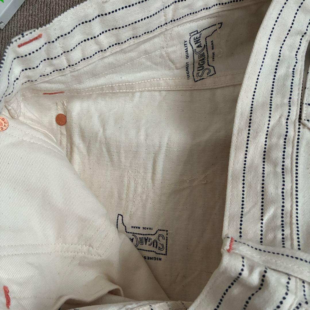 値下げ シュガーケーン ホワイト ウォバッシュ ワークパンツ 32 ペインター