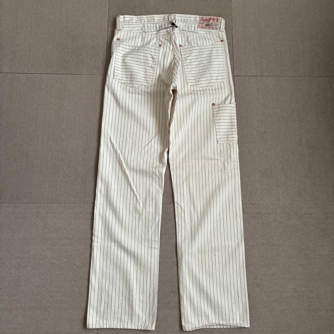 値下げ シュガーケーン ホワイト ウォバッシュ ワークパンツ 32 ペインター