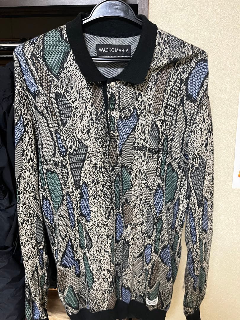 トップス WACKO MARIA PYTHON JACQUARD POLO SHIRT