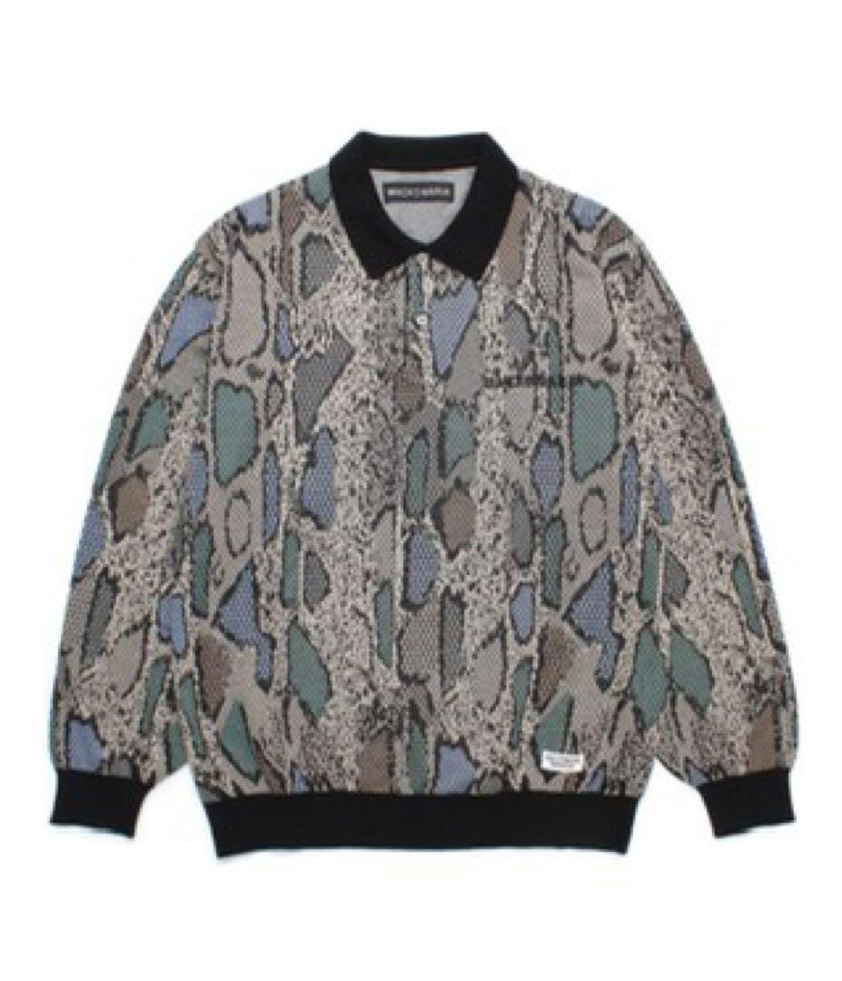 トップス WACKO MARIA PYTHON JACQUARD POLO SHIRT
