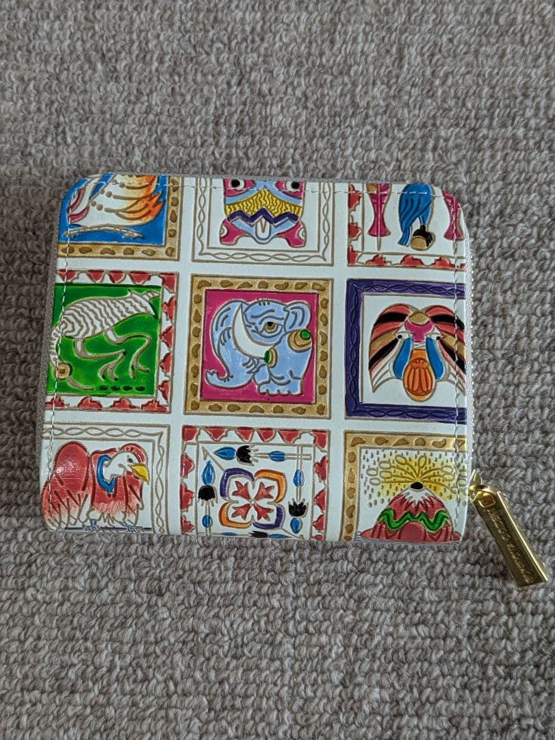 文庫屋大関　二つ折りファスナーミニ財布　アフリカ