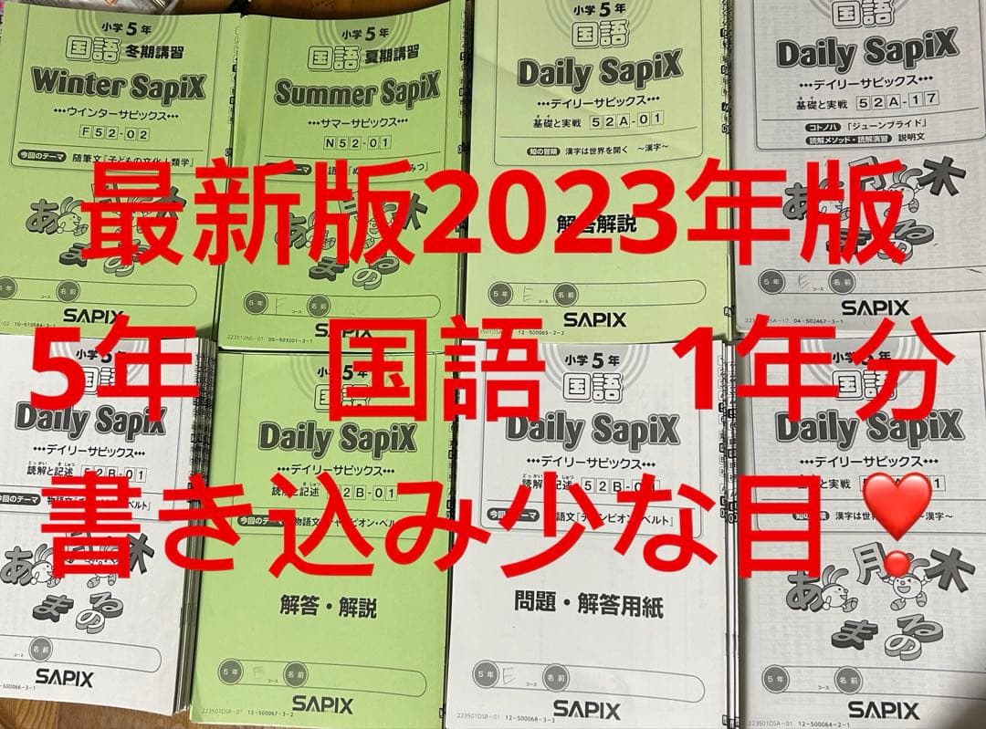 ㉓み　サピックス　Daily Sapix 5年生 国語 問題集と解説　1年分