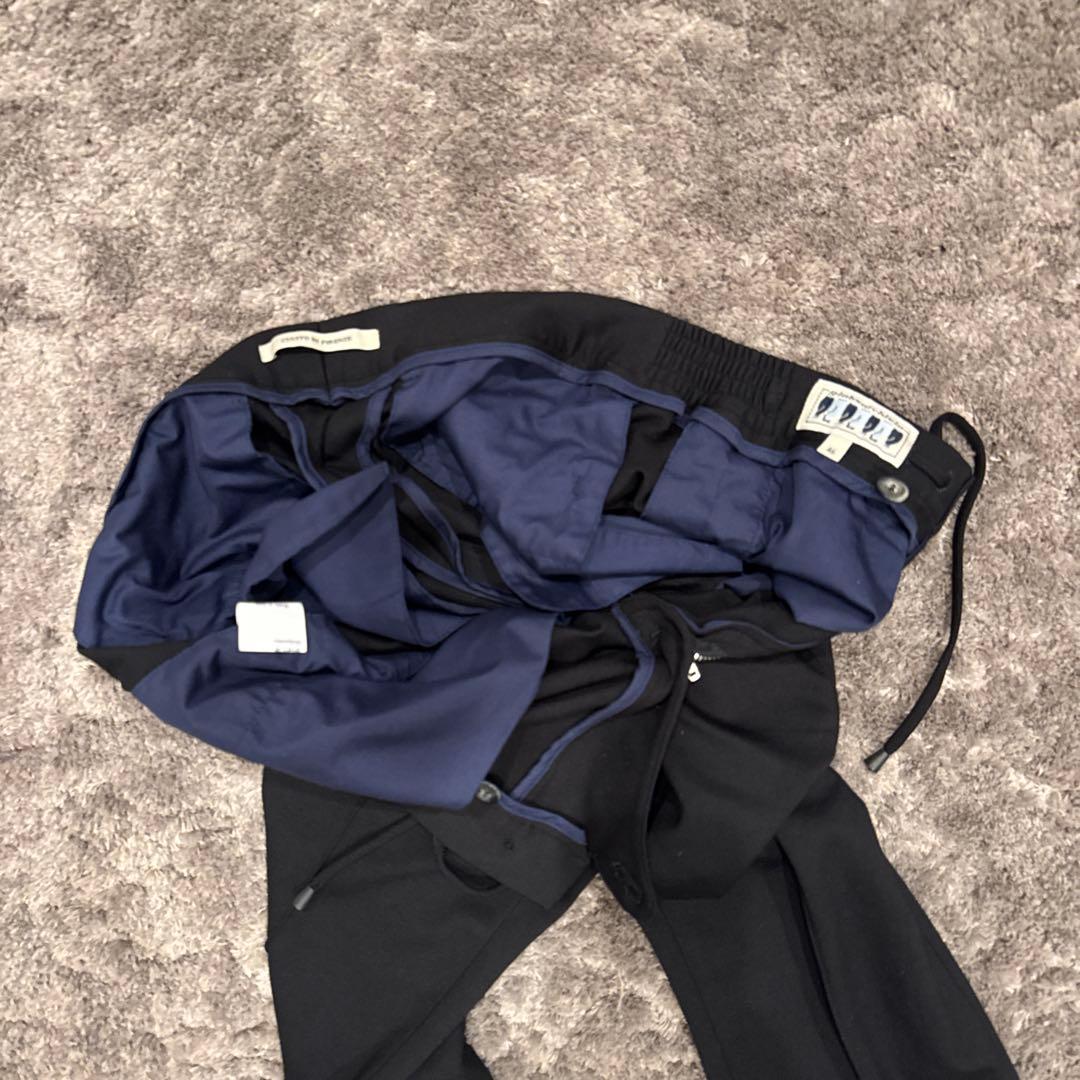 ジャブスアルキヴィオ マサッチョ 永久クリース ジャージー スラックス 黒 46