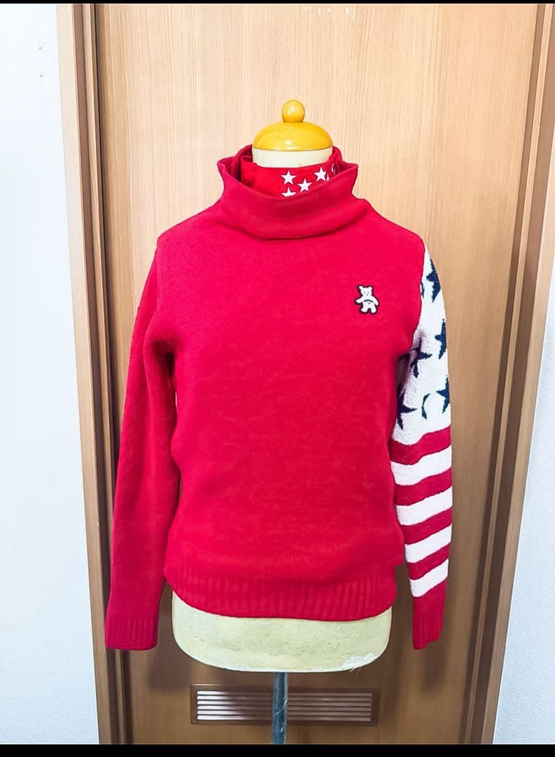 ３点お得セット【新品】キャロウェイ フリース セーター 赤 ハイネック 防寒