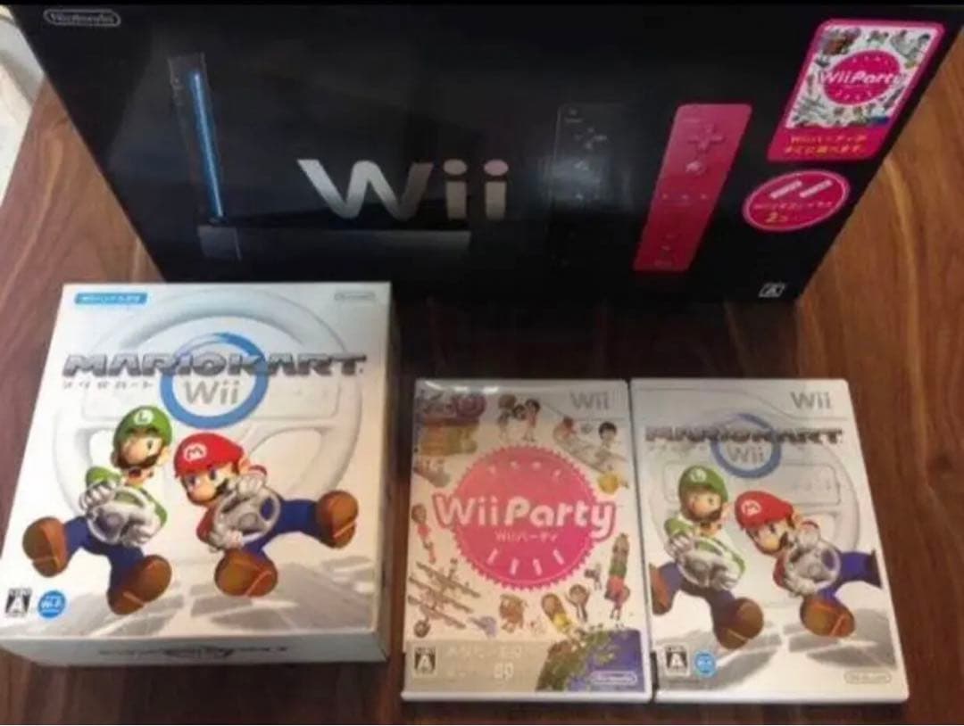【 セット 】ウィー Wii本体 / ソフト２点 / Wiiハンドル 1点