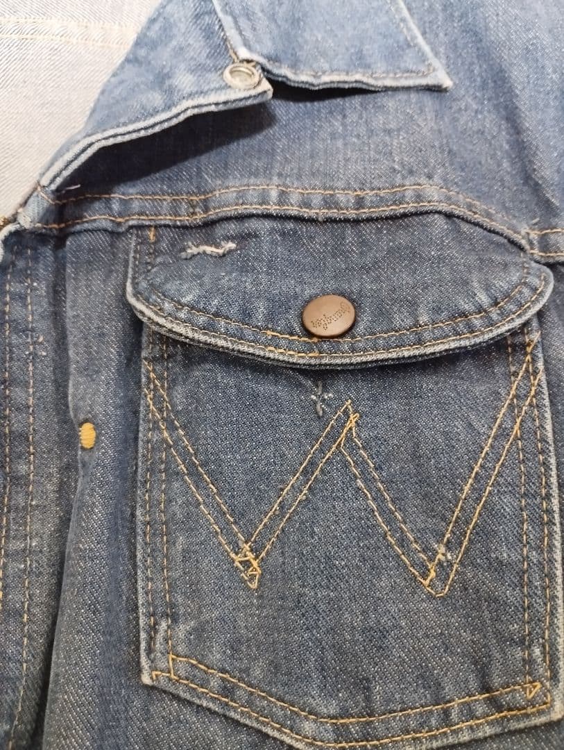 最終値下げWrangler 縦ベル 24MJZ USA製デニムジャケット 60s
