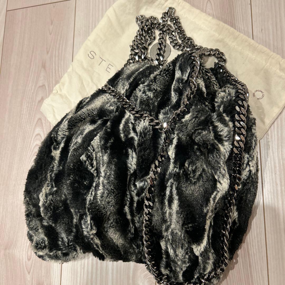 ステラ　マッカートニー　ファーショルダーバッグ ブラック・グレー