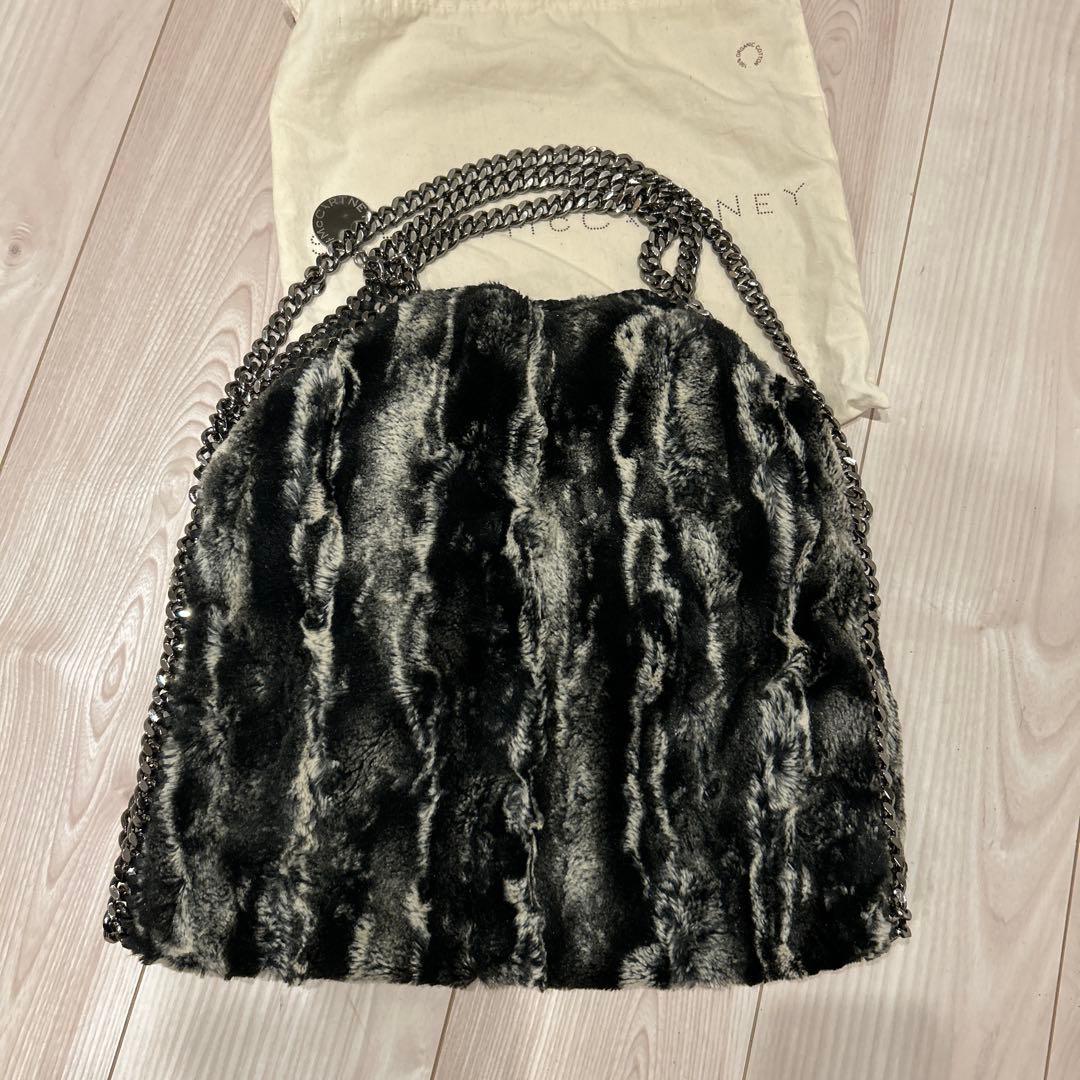 ステラ　マッカートニー　ファーショルダーバッグ ブラック・グレー